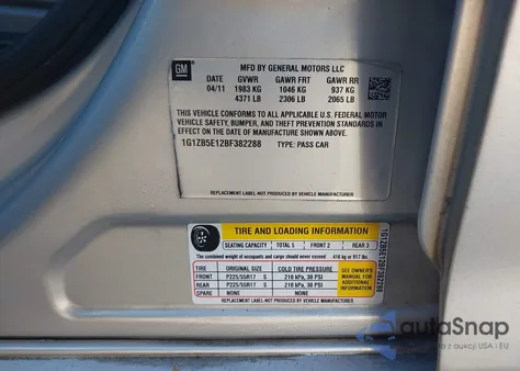 2011 Chevrolet Malibu Ls из США, поврежденный, VIN 1G1ZB5E12BF362288